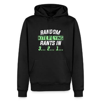 RANDOM KITE FLYING RANTS EN 3... 2... 1... - Sweat à capuche Premium bio Homme - noir - Devant - Nico (187cm)