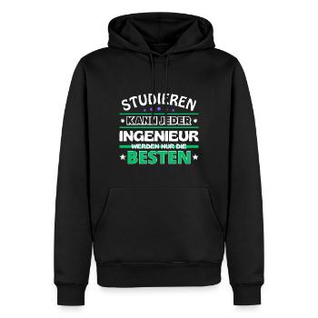 Studieren kann jeder Ingenieur sind die Besten - Männer Premium Bio Hoodie - Schwarz - Vorne - Nico (187cm)