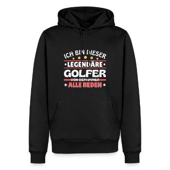 Ich bin dieser legendäre Golfer - Männer Premium Bio Hoodie - Schwarz - Vorne - Nico (187cm)