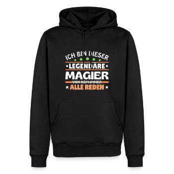 Ich bin dieser legendäre Magier - Männer Premium Bio Hoodie - Schwarz - Vorne - Nico (187cm)