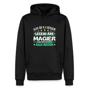 Ich bin dieser legendäre Magier - Männer Premium Bio Hoodie - Schwarz - Vorne - Nico (187cm)