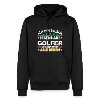 Ich bin dieser legendäre Golfer - Männer Premium Bio Hoodie - Schwarz - Vorne - Nico (187cm)