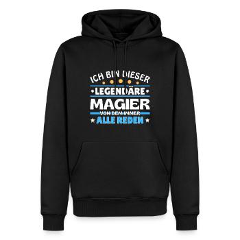 Ich bin dieser legendäre Magier - Männer Premium Bio Hoodie - Schwarz - Vorne - Nico (187cm)