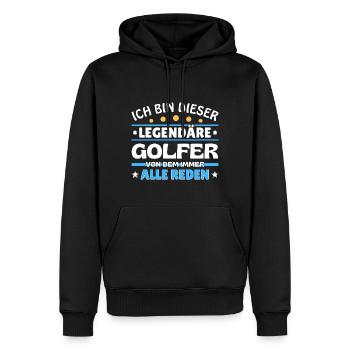 Ich bin dieser legendäre Golfer - Männer Premium Bio Hoodie - Schwarz - Vorne - Nico (187cm)