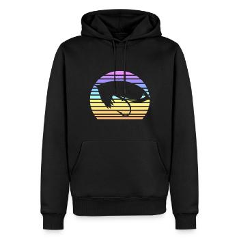 Vintage Fly Fishing Coucher de soleil - Sweat à capuche Premium bio Homme - noir - Devant - Nico (187cm)