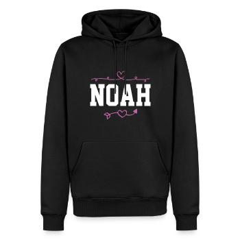 Noah - Männer Premium Bio Hoodie - Schwarz - Vorne - Nico (187cm)