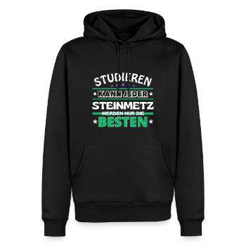 Studieren kann jeder Steinmetz sind die Besten - Männer Premium Bio Hoodie - Schwarz - Vorne - Nico (187cm)