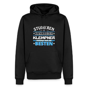 Studieren kann jeder Klempner sind die Besten - Männer Premium Bio Hoodie - Schwarz - Vorne - Nico (187cm)