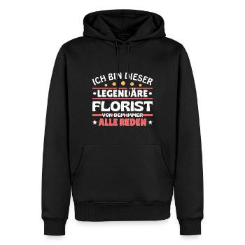 Ich bin dieser legendäre Florist - Männer Premium Bio Hoodie - Schwarz - Vorne - Nico (187cm)