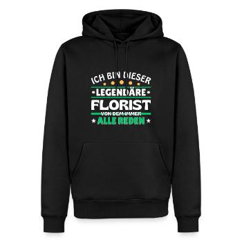 Ich bin dieser legendäre Florist - Männer Premium Bio Hoodie - Schwarz - Vorne - Nico (187cm)