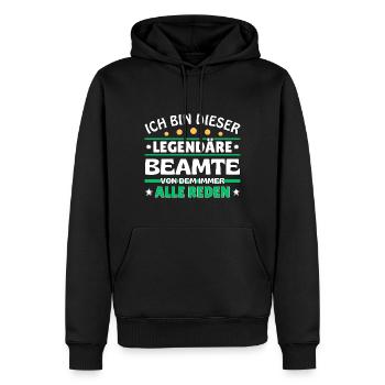 Ich bin dieser legendäre Beamte - Männer Premium Bio Hoodie - Schwarz - Vorne - Nico (187cm)