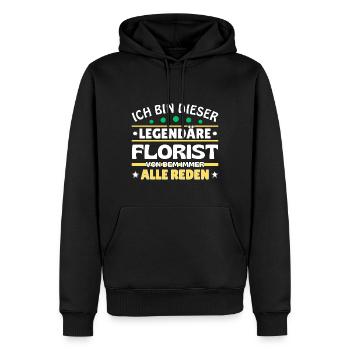 Ich bin dieser legendäre Florist - Männer Premium Bio Hoodie - Schwarz - Vorne - Nico (187cm)