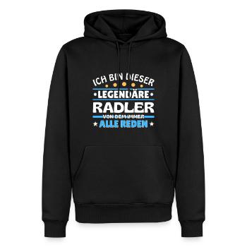 Ich bin dieser legendäre Radler - Männer Premium Bio Hoodie - Schwarz - Vorne - Nico (187cm)