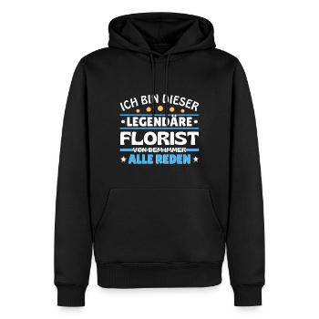 Ich bin dieser legendäre Florist - Männer Premium Bio Hoodie - Schwarz - Vorne - Nico (187cm)