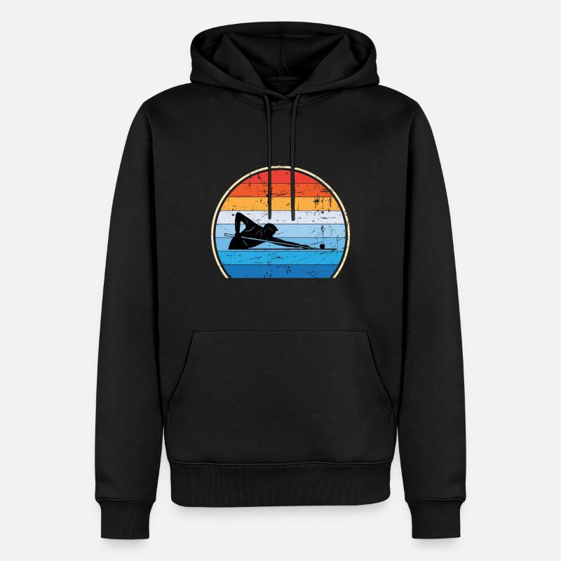 Retro Billard Snooker Pool Billard - Männer Premium Bio Hoodie - Schwarz
