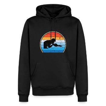 Retro Tischtennisspieler Tischtennis - Männer Premium Bio Hoodie - Schwarz - Vorne - Nico (187cm)