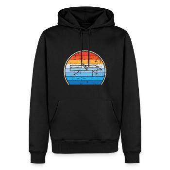 Retro Tischtennisspieler Tischtennis - Männer Premium Bio Hoodie - Schwarz - Vorne - Nico (187cm)