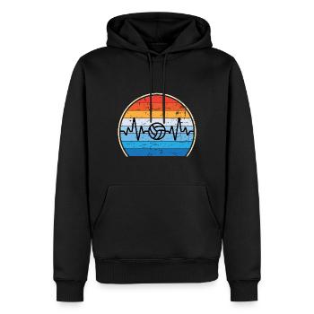 Retro Volleyballspieler Volleyballtrainer - Männer Premium Bio Hoodie - Schwarz - Vorne - Nico (187cm)