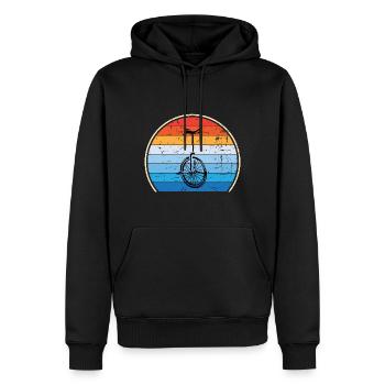 Einrad Retro Einradfahren Zirkus - Männer Premium Bio Hoodie - Schwarz - Vorne - Nico (187cm)