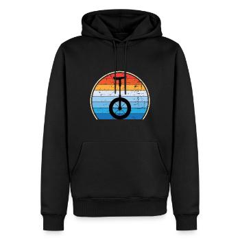 Einrad Retro Einradfahren Zirkus - Männer Premium Bio Hoodie - Schwarz - Vorne - Nico (187cm)