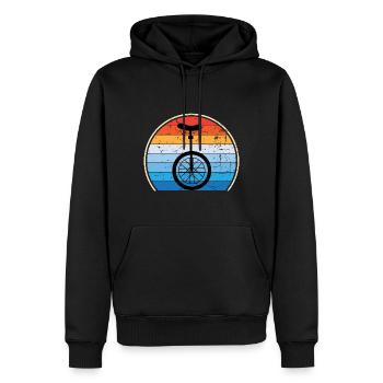 Einrad Retro Einradfahren Zirkus - Männer Premium Bio Hoodie - Schwarz - Vorne - Nico (187cm)