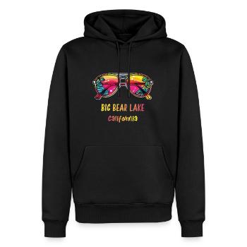 LAC BIG BEAR - Sweat à capuche Premium bio Homme - noir - Devant - Nico (187cm)