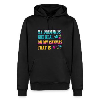 Diamond Painting Artist Real On My Canvas Diamond - Männer Premium Bio Hoodie - Schwarz - Vorne - Nico (187cm)