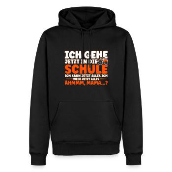 Ich Gehe Jetzt In Die Schule Schulbeginn - Männer Premium Bio Hoodie - Schwarz - Vorne - Nico (187cm)