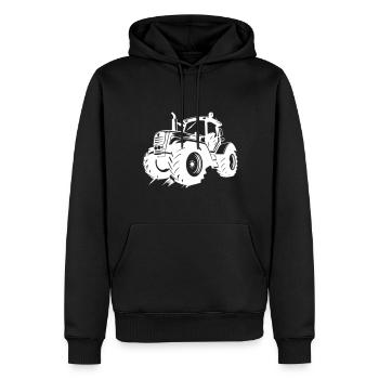 Traktor Bauer Farmer Symbol - Männer Premium Bio Hoodie - Schwarz - Vorne - Nico (187cm)