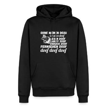 Ohne meinen Degu ist alles doof - Männer Premium Bio Hoodie - Schwarz - Vorne - Nico (187cm)