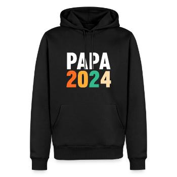 Dad-to-be 2037 - Men’s Premium Organic Hoodie - black - Front - Nico (187cm)
