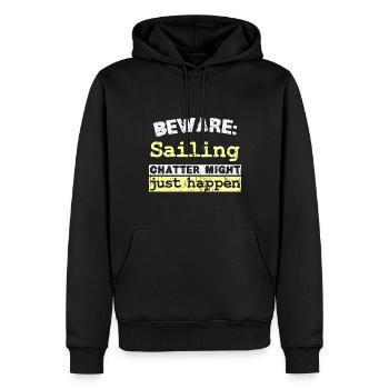 Beware: Sailing chatter might just happen - Männer Premium Bio Hoodie - Schwarz - Vorne - Nico (187cm)
