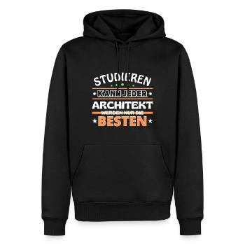 Studieren kann jeder Architekt sind die Besten - Männer Premium Bio Hoodie - Schwarz - Vorne - Nico (187cm)