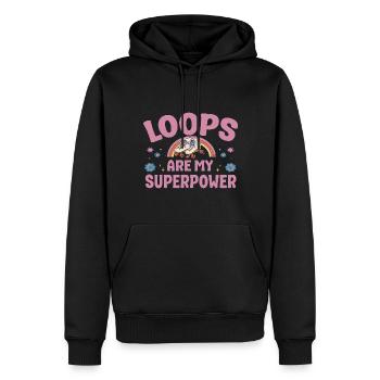 Roller Skating Skate Loops Are My Superpower Gift - Männer Premium Bio Hoodie - Schwarz - Vorne - Nico (187cm)