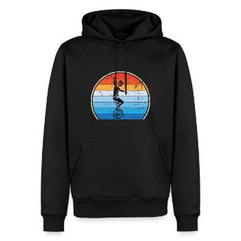 Einrad Retro Einradfahren Zirkus - Männer Premium Bio Hoodie - Schwarz - Vorne - Nico (187cm)