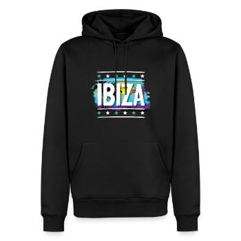 Ibiza - Männer Premium Bio Hoodie - Schwarz - Vorne - Nico (187cm)