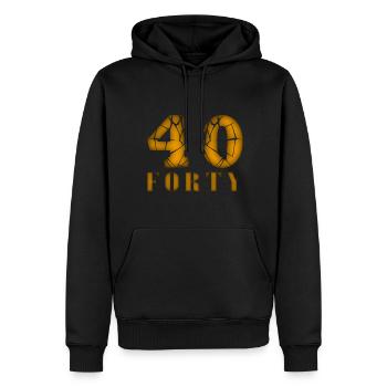 40 Jahre alt, Geburtsspruch - Männer Premium Bio Hoodie - Schwarz - Vorne - Nico (187cm)