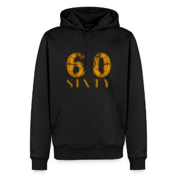 60 Jahre alt, Geburtsspruch - Männer Premium Bio Hoodie - Schwarz - Vorne - Nico (187cm)