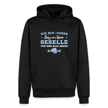 Kfz Mechaniker Gesellenprüfung Fortbildung Geselle - Männer Premium Bio Hoodie - Schwarz - Vorne - Nico (187cm)