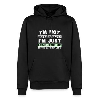 I'm not getting older I'm just leveling up in the - Men’s Premium Organic Hoodie - black - Front - Nico (187cm)