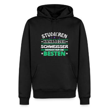 Studieren kann jeder Schweißer sind die Besten - Männer Premium Bio Hoodie - Schwarz - Vorne - Nico (187cm)