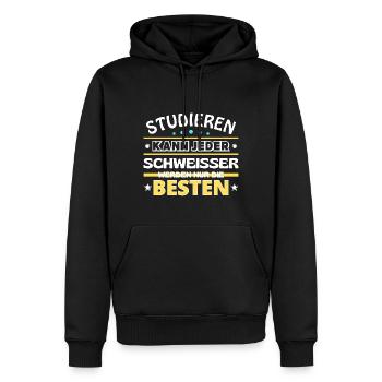Studieren kann jeder Schweißer sind die Besten - Männer Premium Bio Hoodie - Schwarz - Vorne - Nico (187cm)