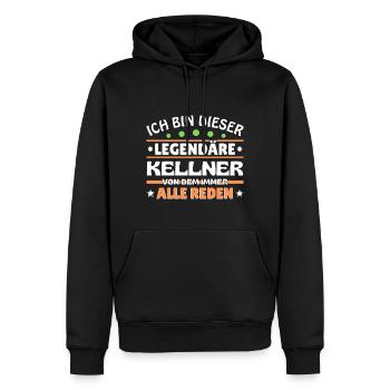 Ich bin dieser legendäre Kellner - Männer Premium Bio Hoodie - Schwarz - Vorne - Nico (187cm)