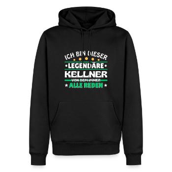 Ich bin dieser legendäre Kellner - Männer Premium Bio Hoodie - Schwarz - Vorne - Nico (187cm)