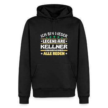 Ich bin dieser legendäre Kellner - Männer Premium Bio Hoodie - Schwarz - Vorne - Nico (187cm)