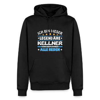 Ich bin dieser legendäre Kellner - Männer Premium Bio Hoodie - Schwarz - Vorne - Nico (187cm)
