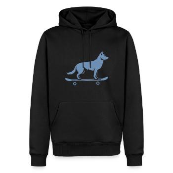 Dog Shepherd Skateboard Skateboarder - Sweat à capuche Premium bio Homme - noir - Devant - Nico (187cm)