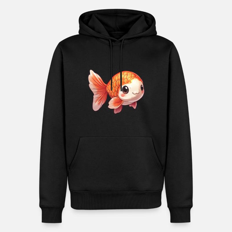 Poisson rouge Ranchu - Sweat à capuche Premium bio Homme - noir