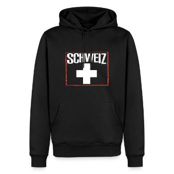 Schweiz T-shirt Geschenkidee - Männer Premium Bio Hoodie - Schwarz - Vorne - Nico (187cm)