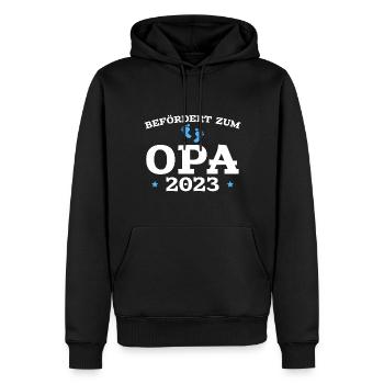 Werdender Opa 2023 Schwangerschaft Verkündung - Männer Premium Bio Hoodie - Schwarz - Vorne - Nico (187cm)